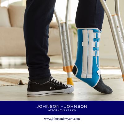 After an accident in Columbia, SC, a person walking on crutches with their injured foot in a boot