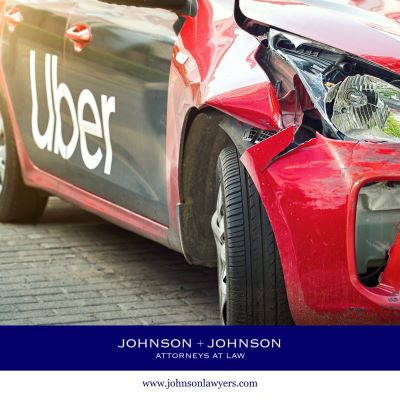 A damaged rideshare vehicle after an Uber accident in Columbia, SC