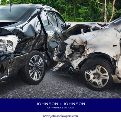 Two heavily damaged vehicles after a serious car accident in St. Andrews, SC